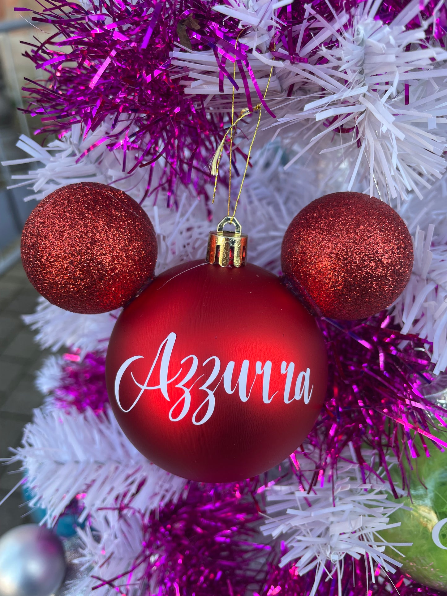 Palline topolino natalizie