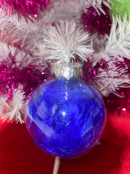 Pallina di Natale con Piume Colorate