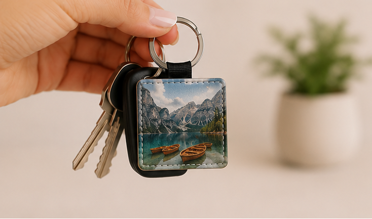 Portachiavi Personalizzato in Ecopelle con Foto