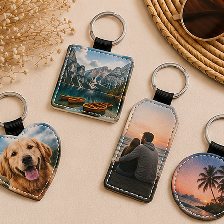 Portachiavi Personalizzato in Ecopelle con Foto