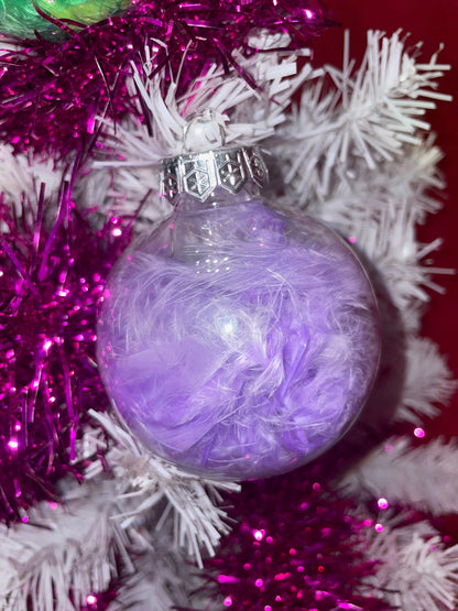Pallina di Natale con Piume Colorate