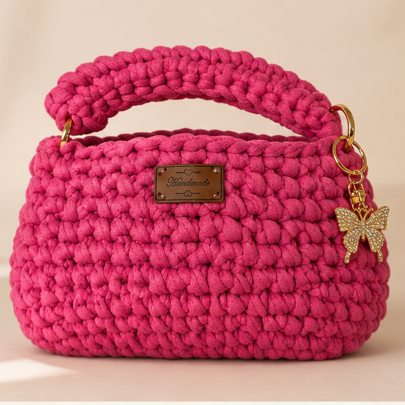 Borsa Rosea - Borsa realizzata all’uncinetto