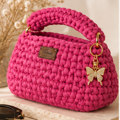 Borsa Rosea - Borsa realizzata all’uncinetto