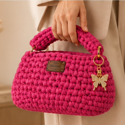 Borsa Rosea - Borsa realizzata all’uncinetto