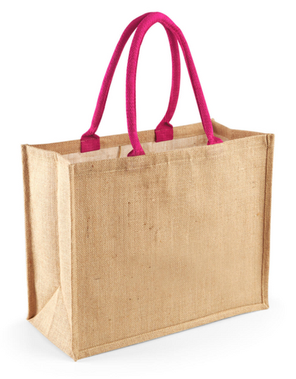 Borsa in Juta con manici colorati