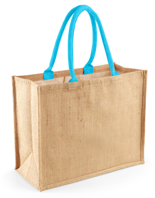 Borsa in Juta con manici colorati