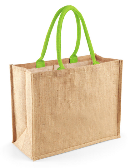 Borsa in Juta con manici colorati