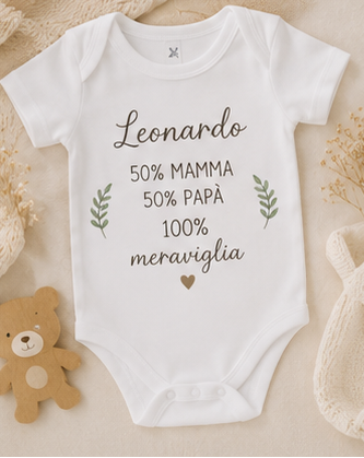 Body Neonato Personalizzato in Cotone