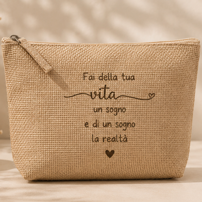 Beauty Case in Juta Personalizzato