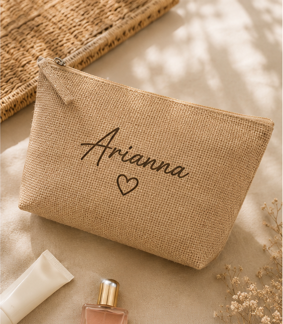 Beauty Case in Juta Personalizzato